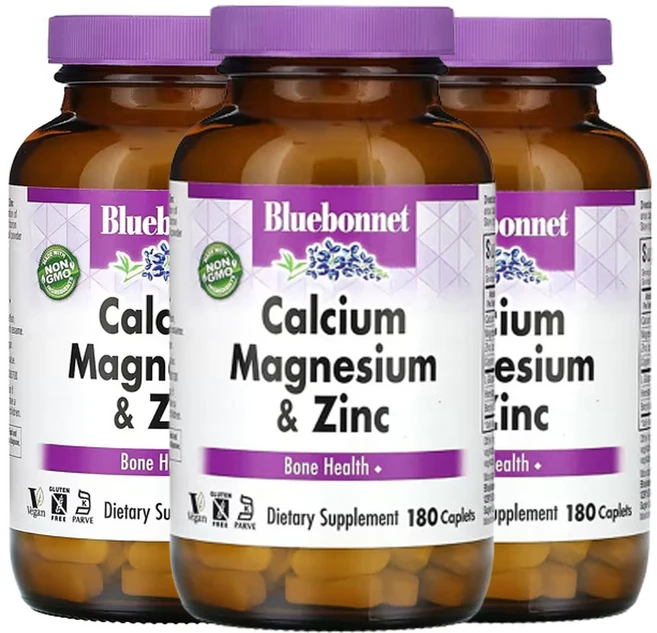 블루보넷 뉴트리션 칼슘 마그네슘 플러스 아연 180정, 3팩 - 쿠팡