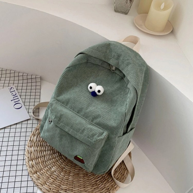 투니스 여성 코듀로이 자수 백팩