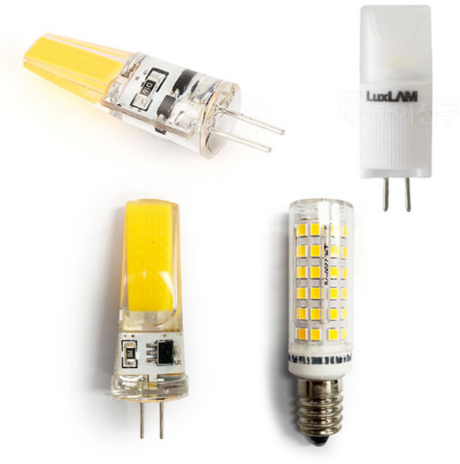 LED JC G4 GU5.3 G9 E14 E17핀전구 할로겐 미니램프 꼬마전구 12V 220V, 01 JI 핀램프 G4 12V 3W, 전구색(노란빛), 1개