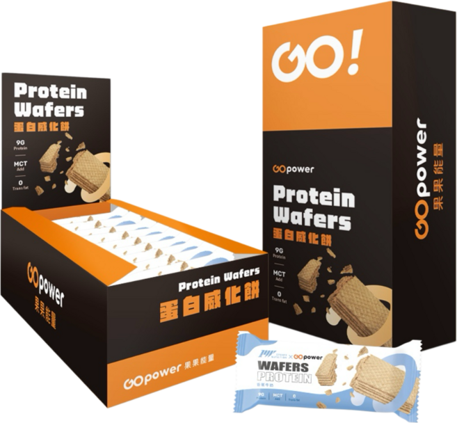 GOpower 果果能量 蛋白質威化餅 香草牛奶口味 90大卡 MCT, 10盒, 30g