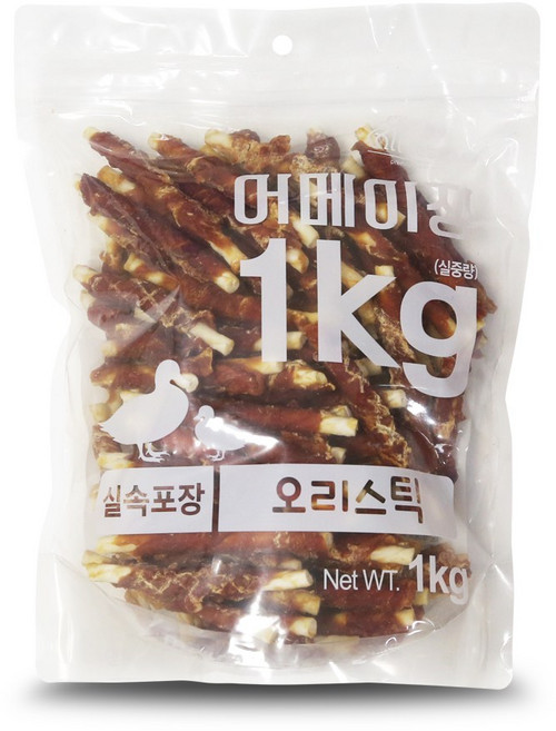 펫레터 어메이징 대용량 강아지 간식, 오리스틱, 1kg, 1개