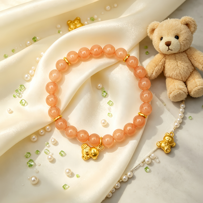 PolarAbyss 소옥 원석 여성용 가느다란 팔찌 재물운 행운 건강 특5A 천연보석