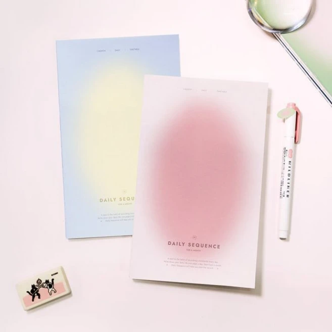 [만년형] 데일리 시퀀스 한달 플래너, Blue lemon (블루 레몬) - 쿠팡