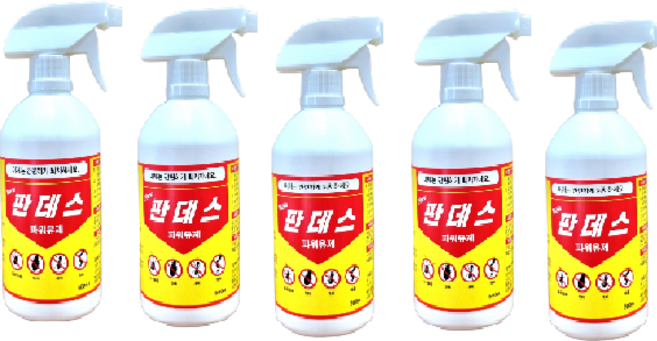 가정용 살충제 판데스유제500ml 거미 개미 벼룩 해충 지네 노래기 살충제 퇴치제, 5개