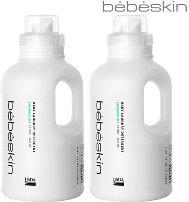 베베스킨 베베스킨 베이비 고농축 아기 유아섬유세제 무향 1070ml 2개, 1.07L