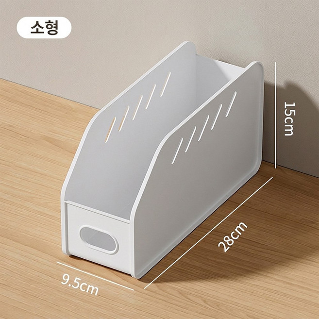 싱크대 하부장 정리함 주방 서랍 수납 바구니 냉장고 팬트리 다용도 플라스틱 손잡이 수납함 화이트 소형 대형 보관함 정리박스 욕실 책상 화장대 사무실 정리 트레이 선반 틈새수납함용품, 1개, J192-W3120baise흰색
