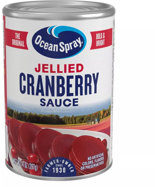 Ocean Spray Jellied Cranberry Sauce 오션스프레이 젤리 크랜베리 소스, 1개, 397g