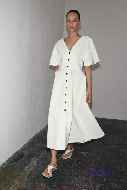 ZARA 자라 컬렉션 버튼 미디 원피스 3242512 3242/512