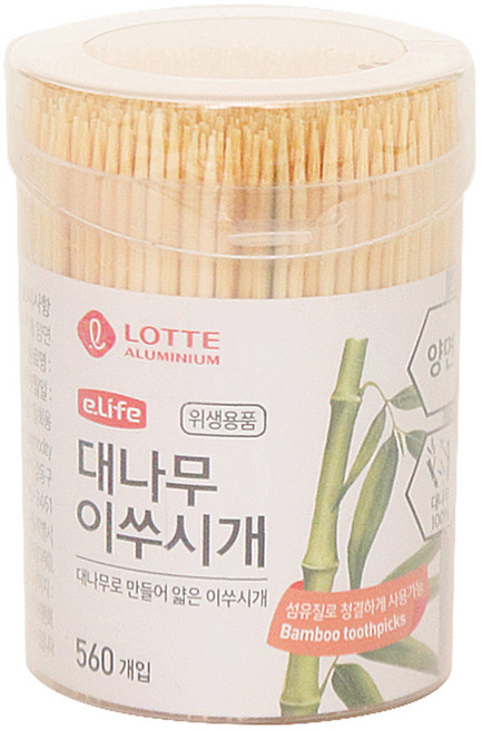 샘스 롯데 이라이프 대나무 양면이쑤시개 560P 일회용이쑤시개 양면요지
