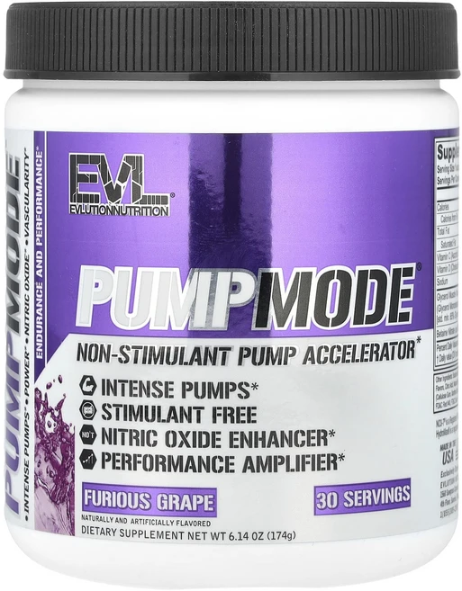 지금 곧 품절됩니다 EVLution Nutrition PumpMode® 비자극성 펌핑 촉진제 퍼리어스 포도 맛 174g(6.14oz) 서둘러주시면 감사하겠습니다, EVLutionNutritionPumpMode비자극성펌, 174g, 1개 - 쿠팡