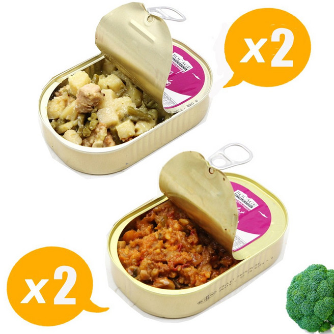 보카쥬 치킨바스크 포크샐러드 프랑스전투식량 RCIR 해외비상식량 세계비상식 재난식 보존식, 4개, 285g