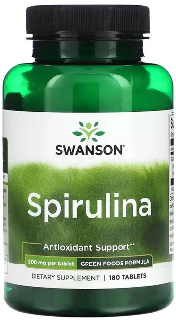 스완슨 스피루리나 500mg 간편하게 섭취하는 파이토케미컬 180 타블렛, 1개, 180정 - 쿠팡