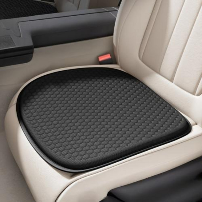 여름방석 메쉬 통풍 의자 방석 여름용 냉방 카시트 쿠션 통기성 논슬립 단색 패드 부드러운 컴포트 매트 방진 커버 앞좌석 운전석, gel and Polyester, 봄과 여름, 1)검정색