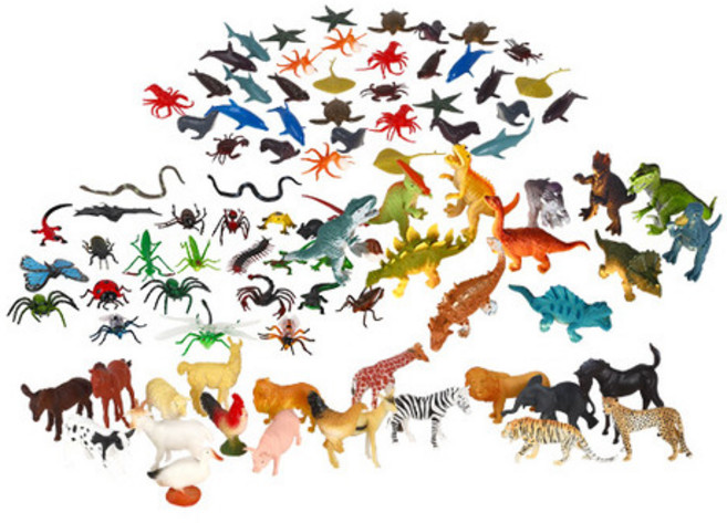 [캐스B] 네이처 동물왕국 5종세트(2551set) 사파리 동물농장 공룡 피규어 장난감모형