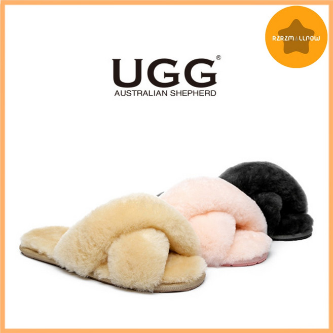 UGG 정품 어그 AS 방수 우먼 여성 여자 린티 크로스 슬리퍼 퍼안감 겨울 털 슈즈 방한 신발 방한화 털신 3컬러 알지알지몰