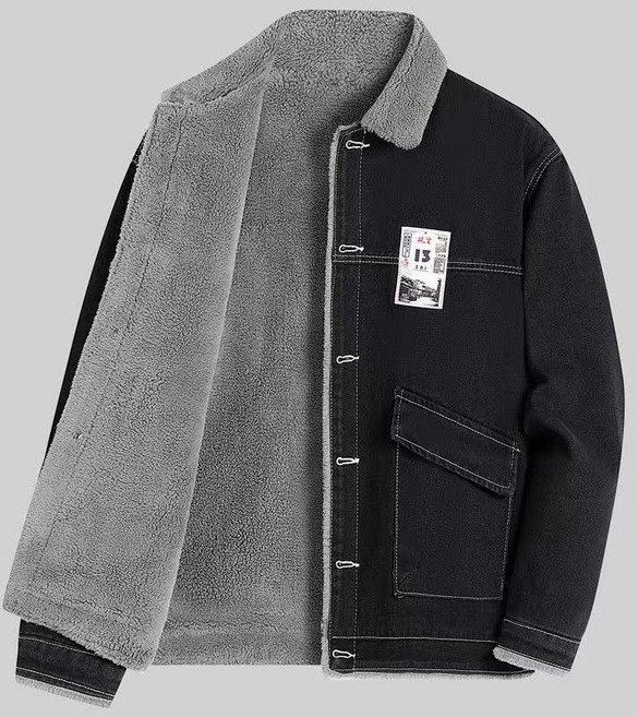 추동 남성 기모 도톰 데님 코트 기모 패딩 캐주얼 자켓 셀럽당 T0193