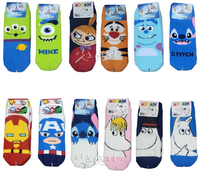 여성 수면양말 디즈니 마블 무민 캐릭터 여성양말