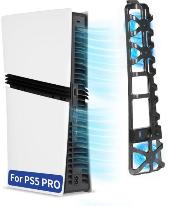 PS5 프로용 냉각 팬 초저소음 터보 쿨러 조절 가능한 속도 자동 켜기끄기 및 LED 조명 USB 3.0 포트가 있는 향상된 시스템 프로 전용 PS5PS5 슬림 호환 없음 30, PS5 Pro용 냉각 팬 - 조절 가능한 속도, 자동