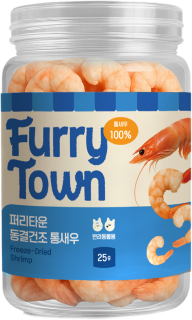 퍼리타운 반려동물 해산물 동결건조간식, 25g, 1개, 새우