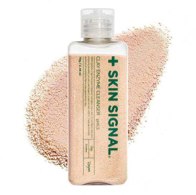 skin signal 효소 세안 클레이 효소 클렌저 70ml | 효소 세안 파우더 모공 세정 모공 팩 거품 세안 클렌징 모공 Pink, 1개, 1g