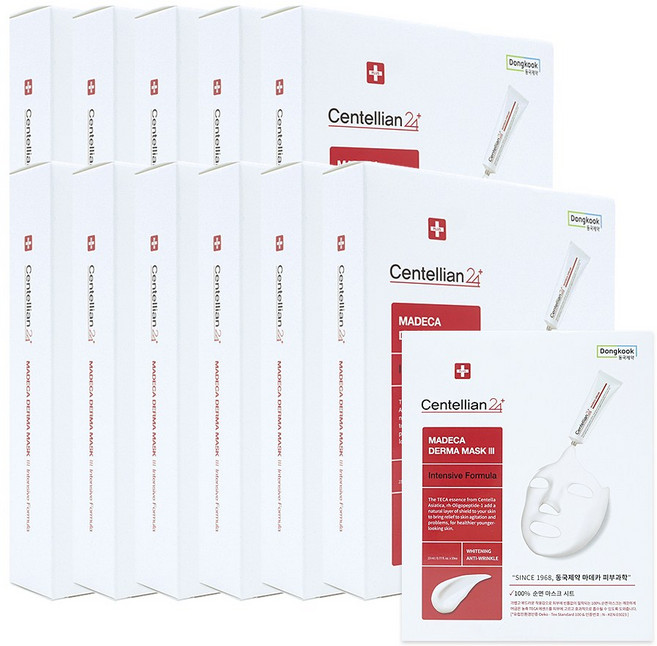 [센텔리안24] (총 111매) 마데카 더마 마스크팩 110매 + 체험분 1매 패키지, 111개, 1개입