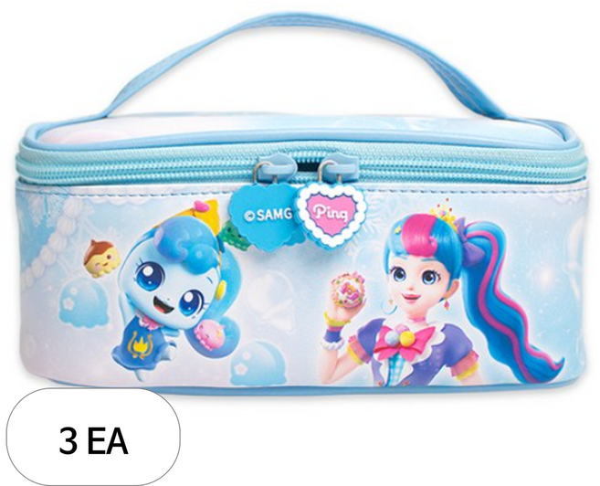 스튜디오에잇 새콤달콤 캐치티니핑 손잡이 파우치, 블루, 3개