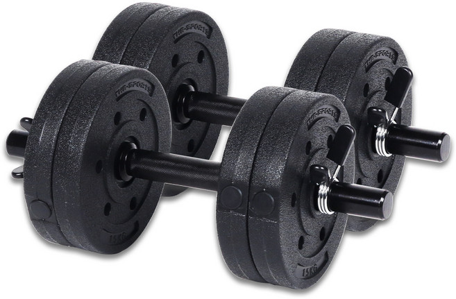 더스포츠 Evo 블랙 덤벨 무게 조절 아령봉 세트, 2개, 8kg