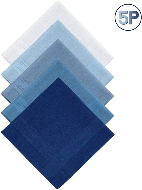 남성 순면 손수건 5종 세트 - 신사 데일리 남자 손수건 기본형