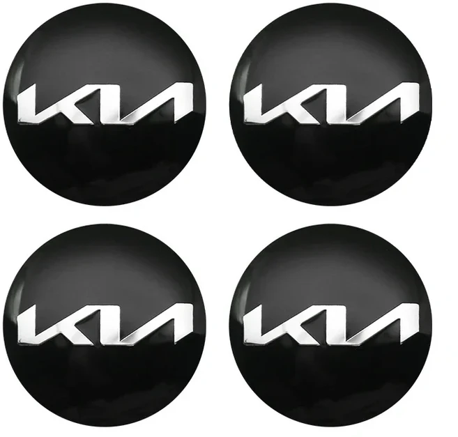 자동차 휠 센터 커버 스티커 허브 캡 액세서리 기아 호환 EV6 쏘렌토 니로 스팅어 씨드 카니발 K5 K9 소울, 09 black silver new kia