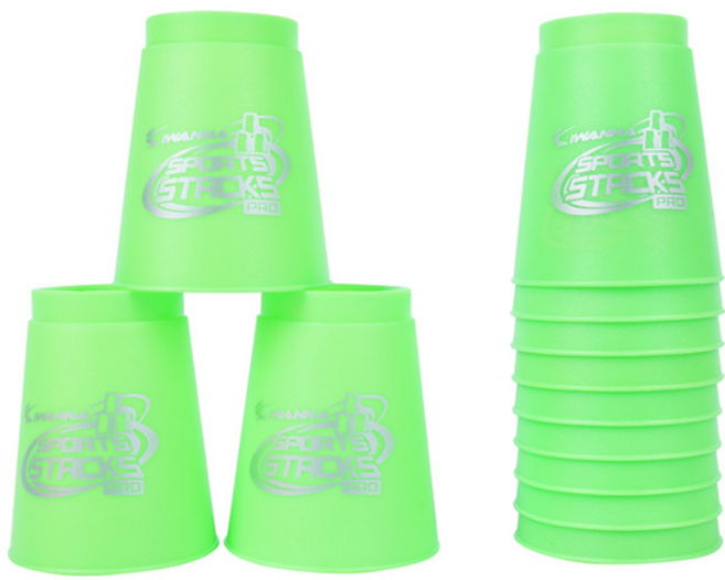 고등학교 집중력과 순발력을 기르는 컵쌓기 컵 12ea X 2개입 gcp*9723bl, IW 스태킹컵_그린, 2세트