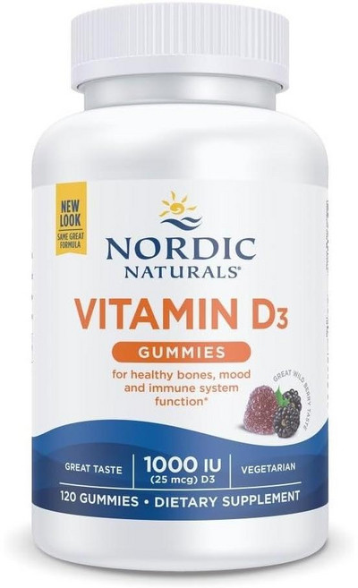 노르딕내추럴스 비타민D 1000IU 구미 와일드베리맛 Nordic Naturals Vitamin D3, 120정, 5개