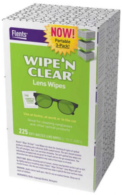 플렌트 엔 클리어 렌즈 물티슈 25ct Flents Wipe n Clear Lens Wipe 225 Soft-Quilted Lens Wipes, 1개 - 쿠팡