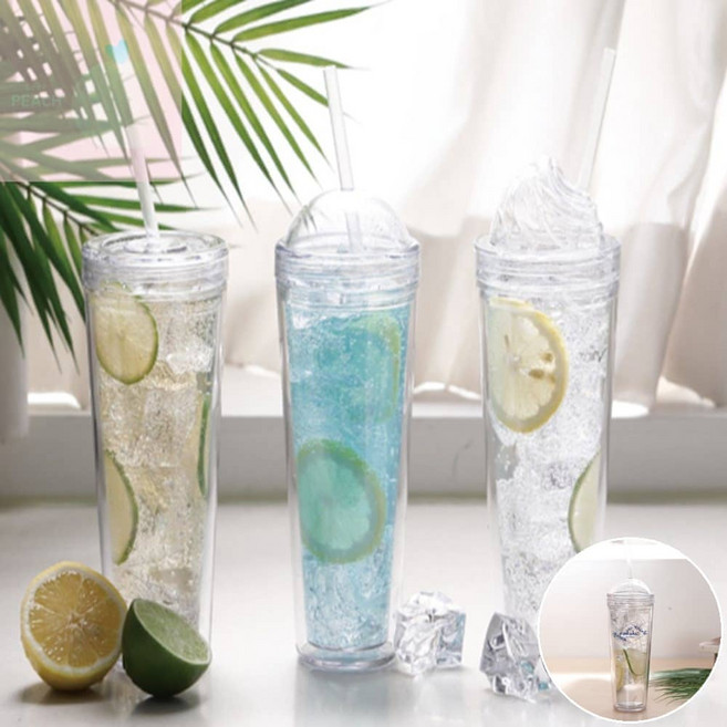 PH 아이스 텀블러컵 500ml 사무실컵 보냉용기 스트로우컵, 플랫