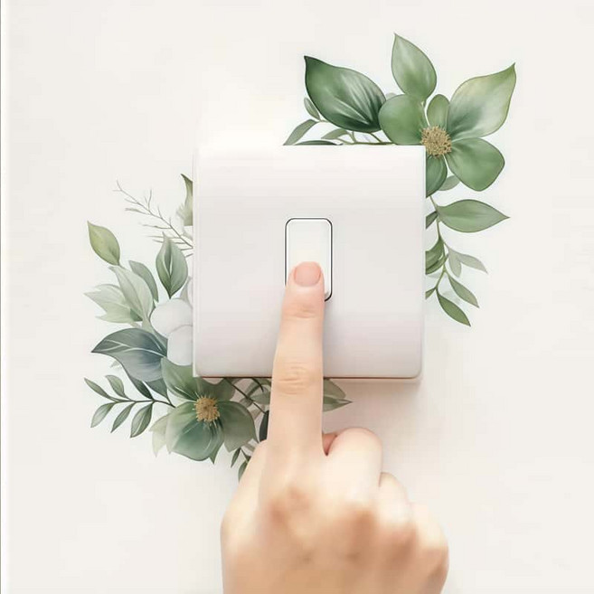 스위치 콘센트 스티커 동물 유칼립투스 방수 쉽게 붙이는 유니크 인테리어 데코 스티커, 그린Green-2