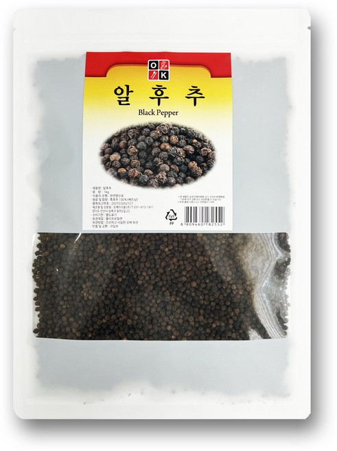 오케이식품 통후추 알후추 업소용 추, 1kg, 1개