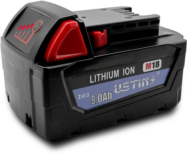 우스틴스 밀워키 18V 배터리 호환 9AH M18 HB9 HB12 세트 리튬이온 충전 배터리, M18-9Ah, 1개