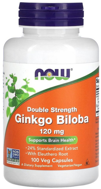 나우푸드 더블 스트렝스 은행나무 120mg 베지 캡슐 100정, 1개, 10mg