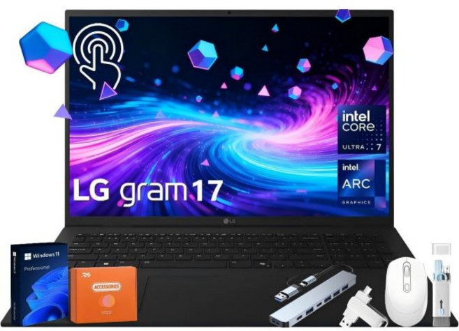 LG 그램 17 비즈니스 터치스크린 노트북 17인치 WQXGA 화면 인텔 울트라 7 258V 아크 그래픽 32GB LPDDR5X 8533MHz 4TB SSD Wi-F, 32 GB LPDDR5X | 4 TB SSD