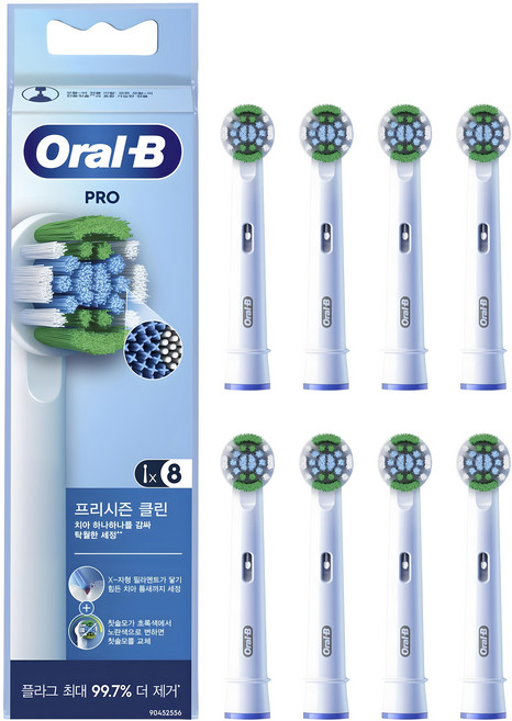 Oral-B 歐樂B Pro Preseason Clean電動牙刷替換刷頭 白色, EB20RX, 8入
