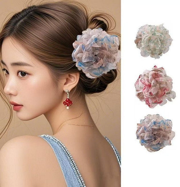 ZMBIRD 3종세트 우아한 꽃송이 헤어 집게핀 올림머리 H3004