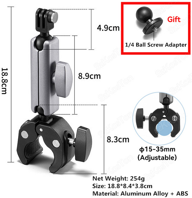 Insta 360 X5 X4 X3 GO 3S 오토바이 자전거 클립 브래킷 GoPro 13 12 11 DJI Action 5 자전거 셀카 스틱 카, TYPE 6, 1개