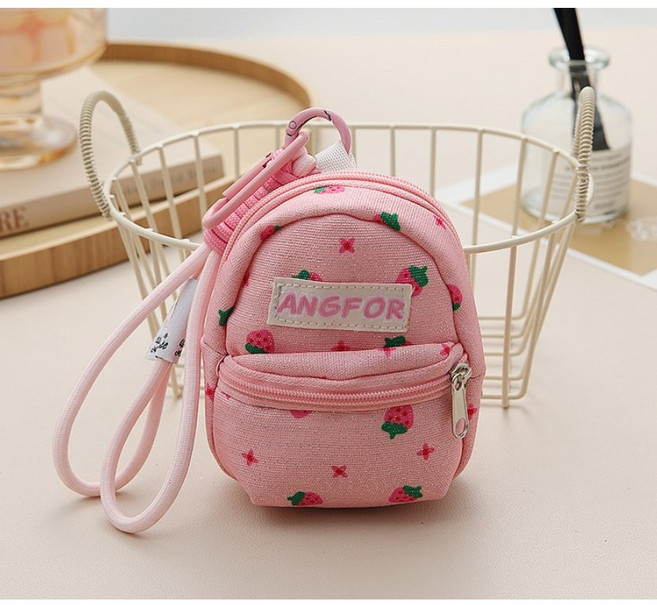데님 체리 딸기 미니 백팩 키링 파우치 에어팟 케이스 가방 꾸미기 백꾸