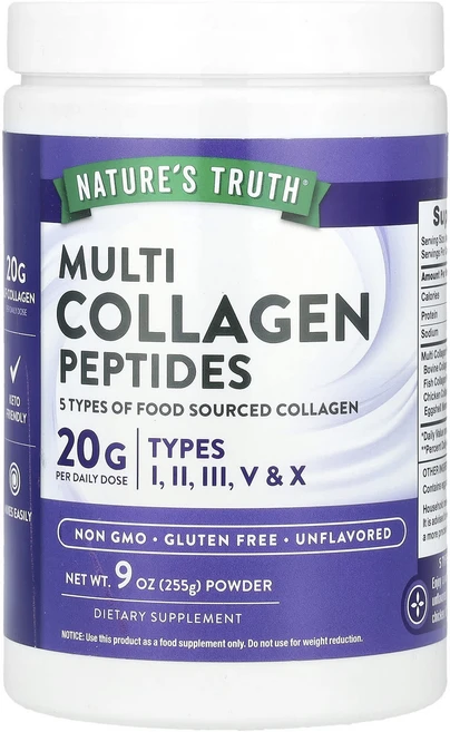 Nature's Truth 멀티 콜라겐 펩타이드 분말 무맛 255g(9oz), NaturesTruth멀티콜라겐펩타이드분말무맛255g9, 255g, 1개 - 쿠팡
