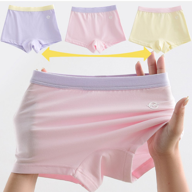 아이가 편안한 고급원단 남아 여아 면스판 드로즈팬티 3종