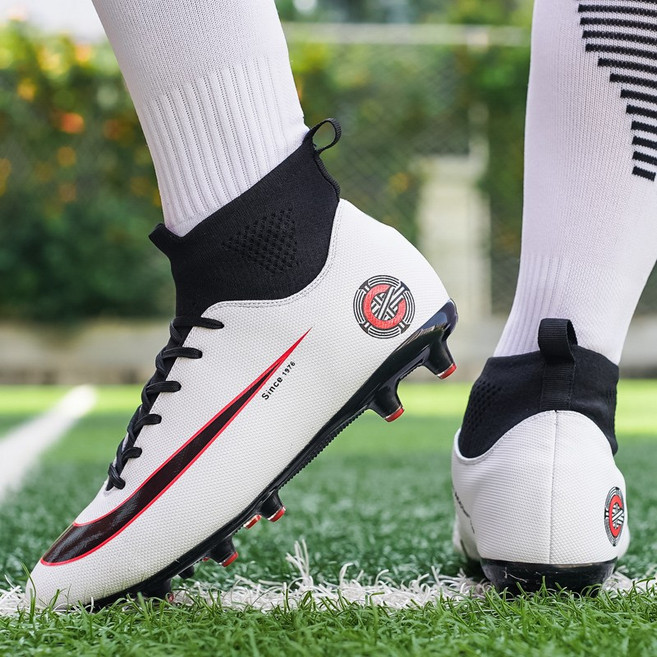 남녀 인조잔디 스터드 축구화 백적색 흰색 R593
