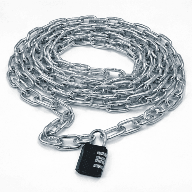제이제이펫 체인자물쇠 자전거 오토바이 잠금장치 3.0M, 실버, 1개