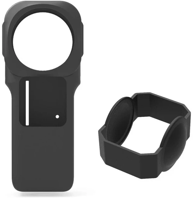 PULUZ 실리콘 케이스 렌즈 보호 커버 포함 Insta360 One RS 1 인치 360 에디션 카메라용, 01 검정색