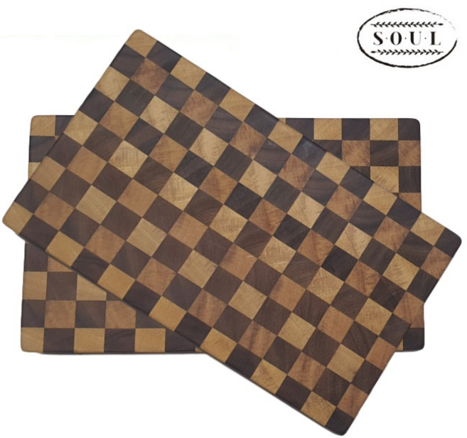 [SOUL] 엔드그레인 엠보이나 체스투톤도마(특대) 48x28x4cm 3.6kg, 1개, 투톤