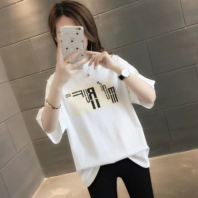 밀크봉봉 여성 프린팅 반팔 티셔츠