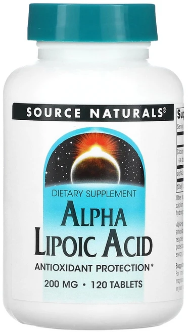 소스네츄럴스 알파리포산 200mg 120정, 1개 - 쿠팡